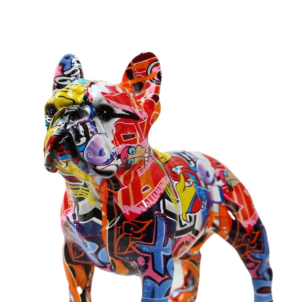 Colorful Bulldog Resin Crafts Decoration Living Room Office Entrance Desktop Home Soft Decoration
