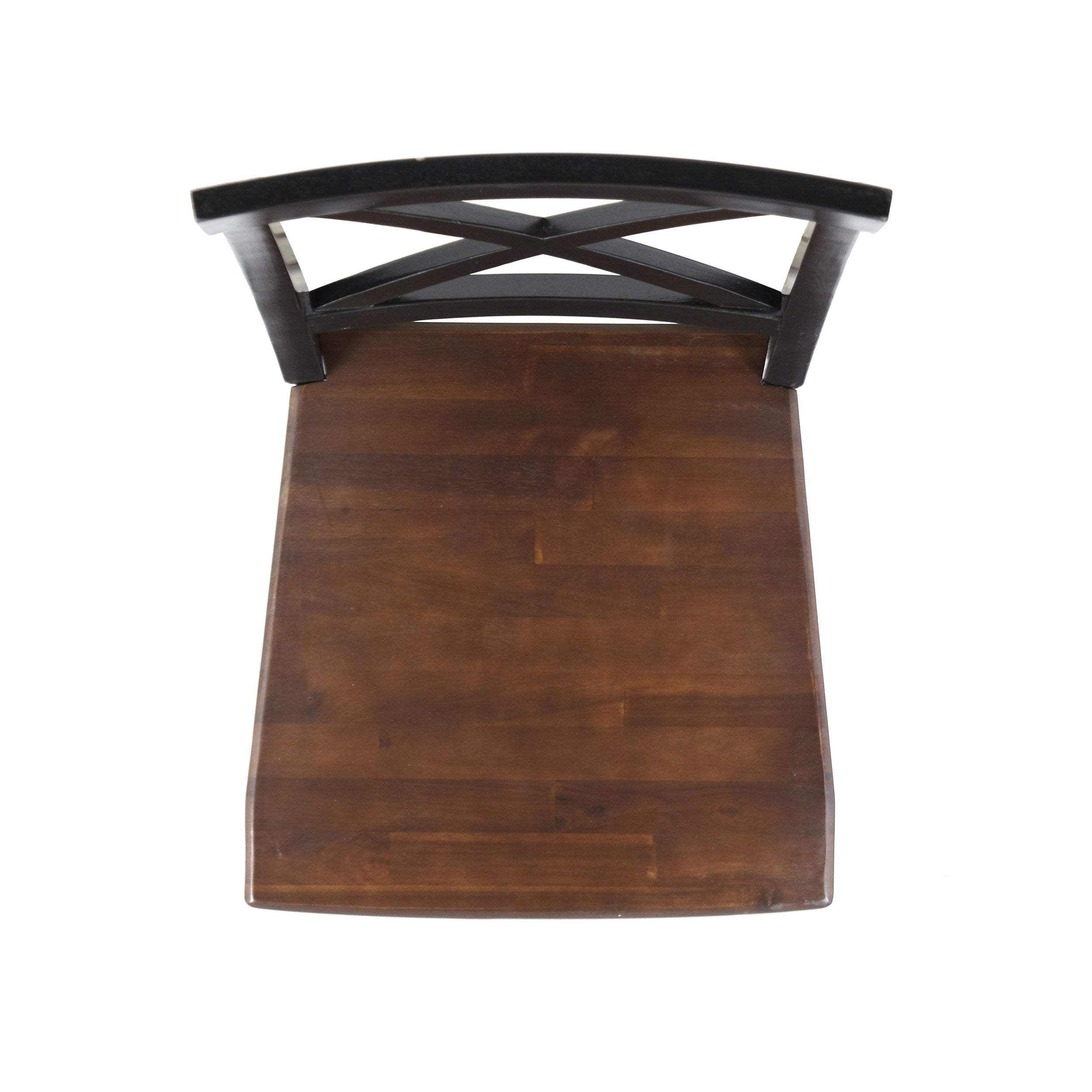 Roshan Farmhouse Acacia Wood Dining Chairs, Black / Walnut (Set of 2)