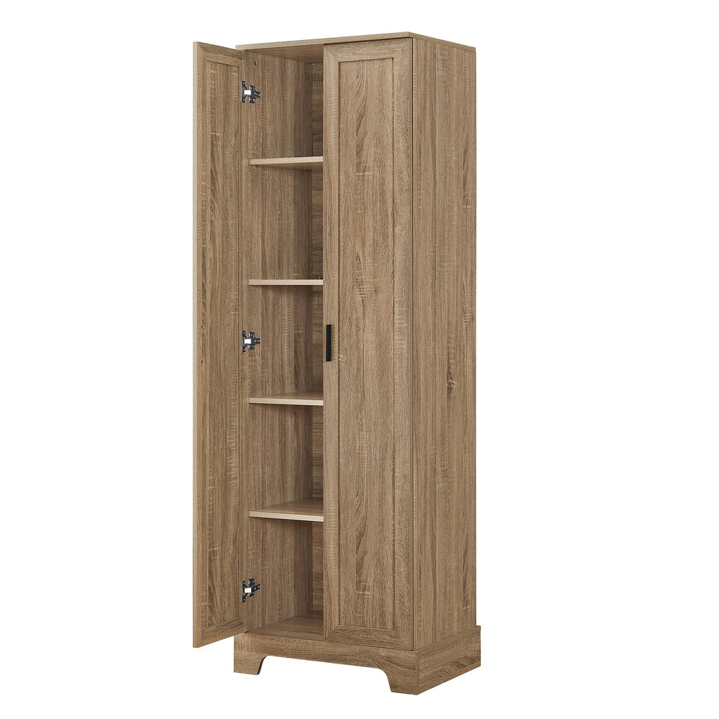 Storage Cabinet with Two Doors for Bathroom, Office, Adjustable Shelf, MDF Board, Brown