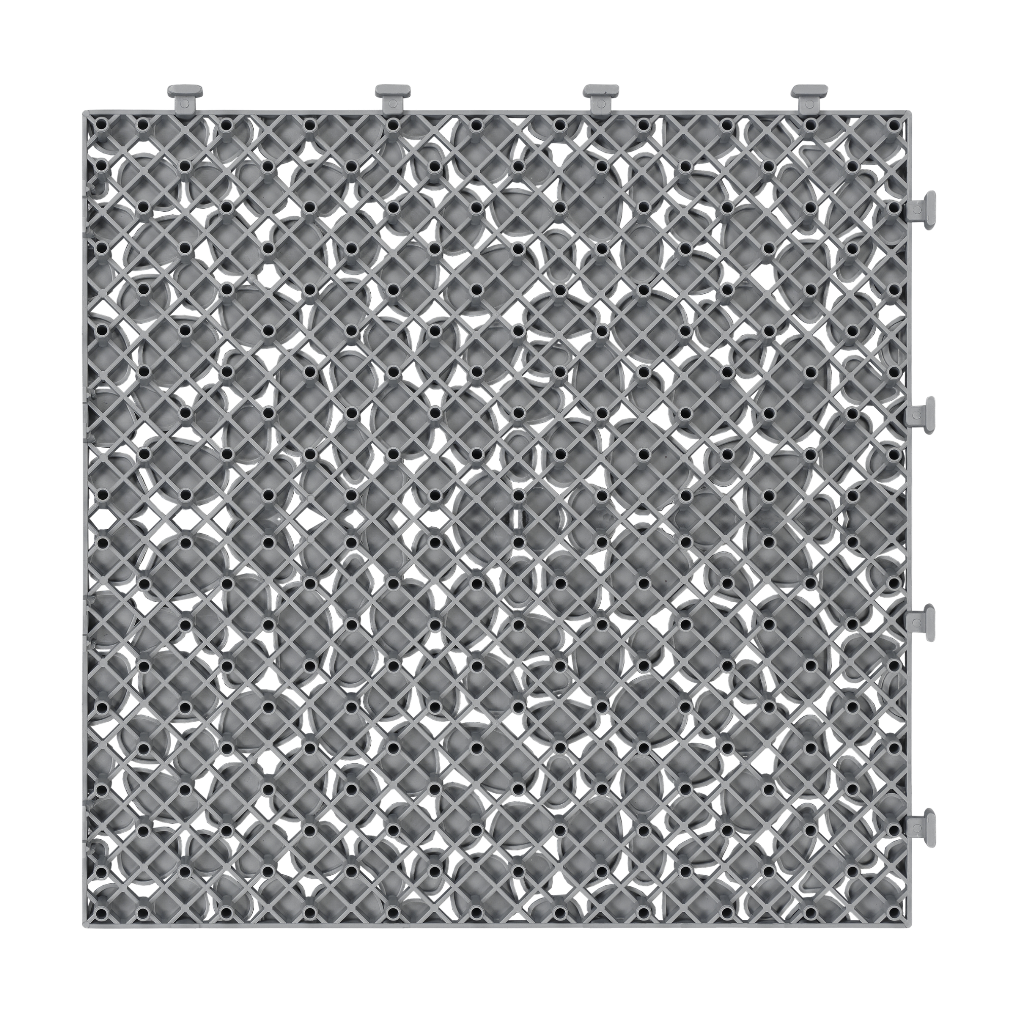 12 x 12 inch gray interlocking deck tiles, plastic waterproof pebble pattern, pack of 12 pieces
