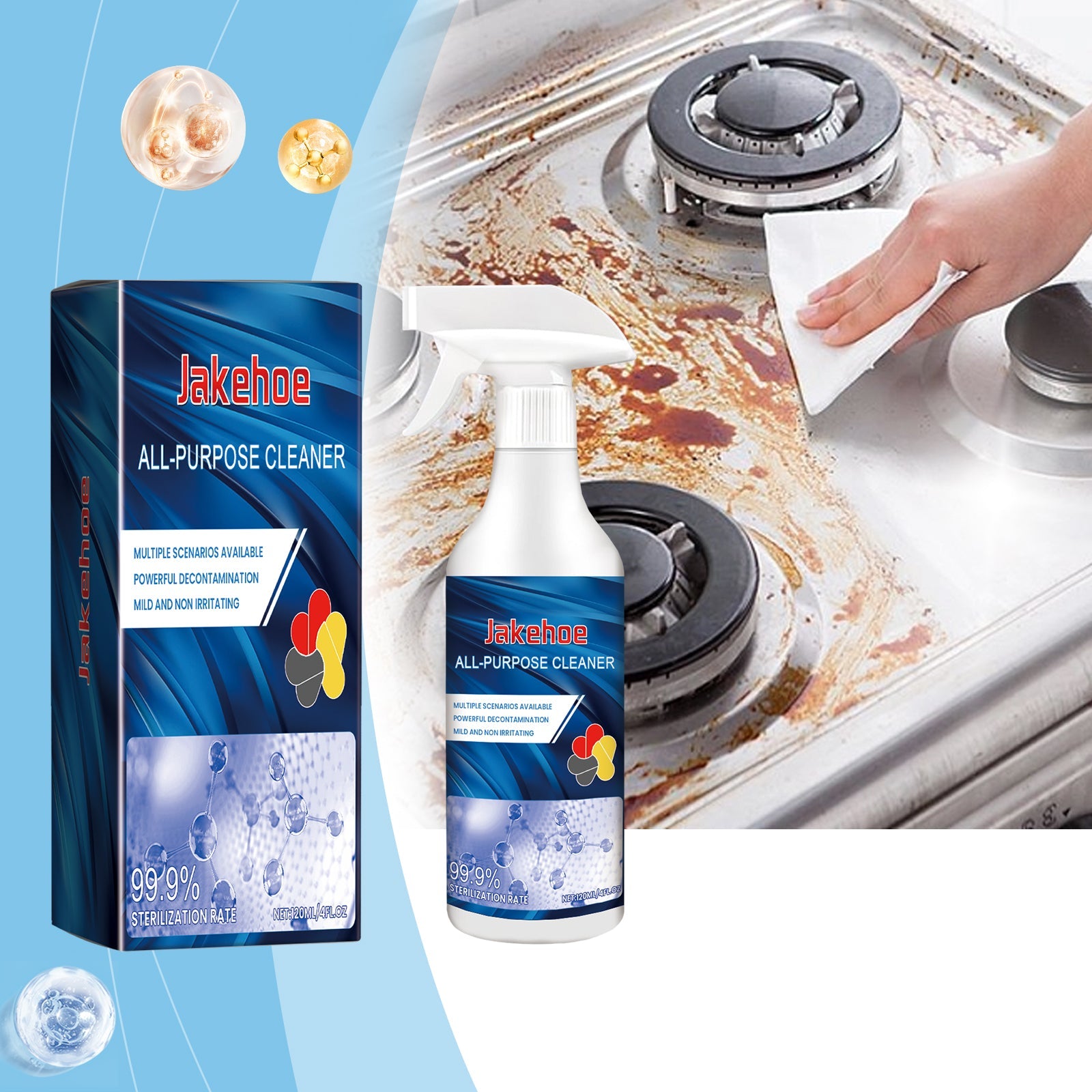 Multi-Functional Cleaner Bathroom Kitchen Multi-Surface Decontamination Cleaning Deodorant Removal Household Cleaner