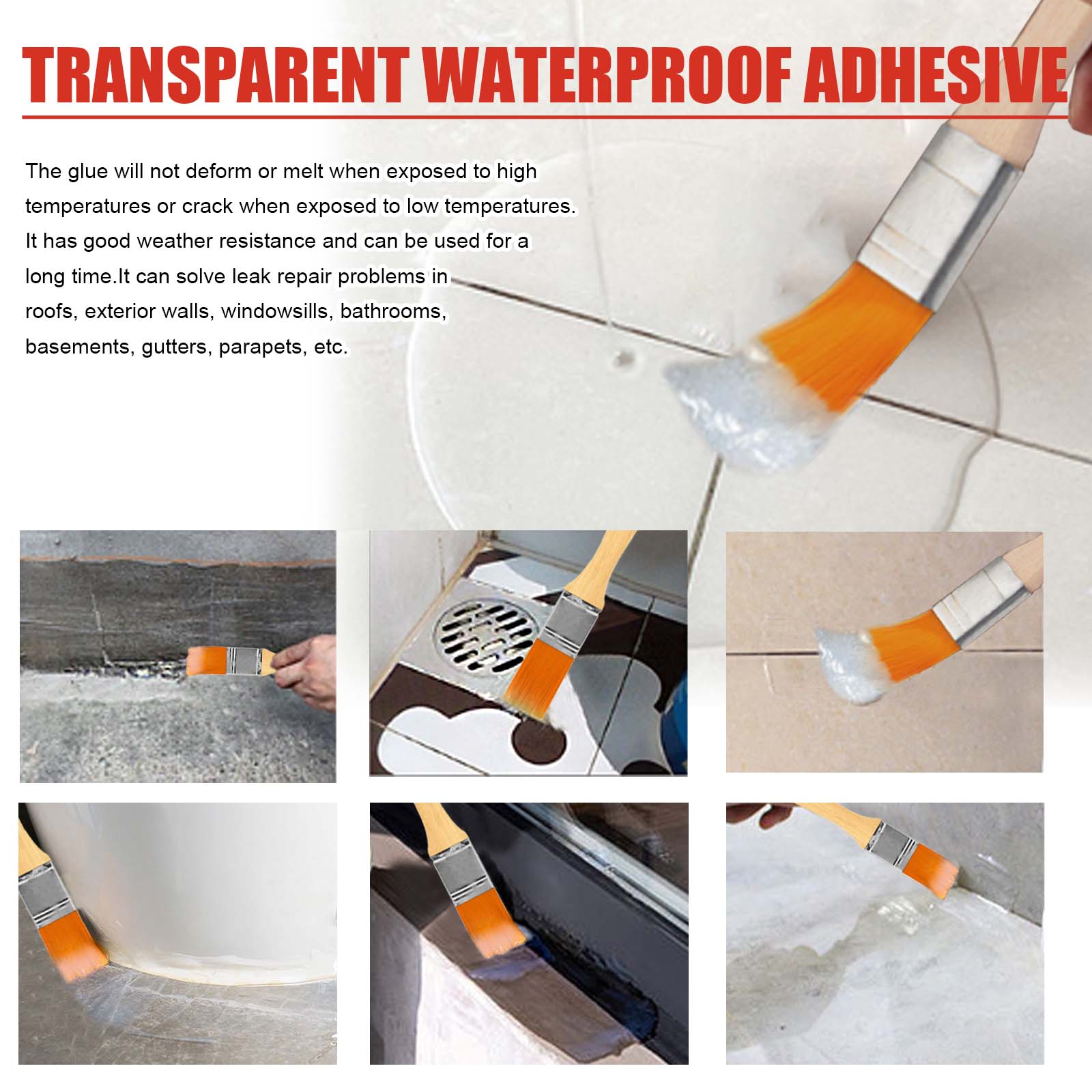 Waterproof Adhesive, Roof Bathroom Kitchen Wall Waterproof Free Smashing Brick Leakproof Paint