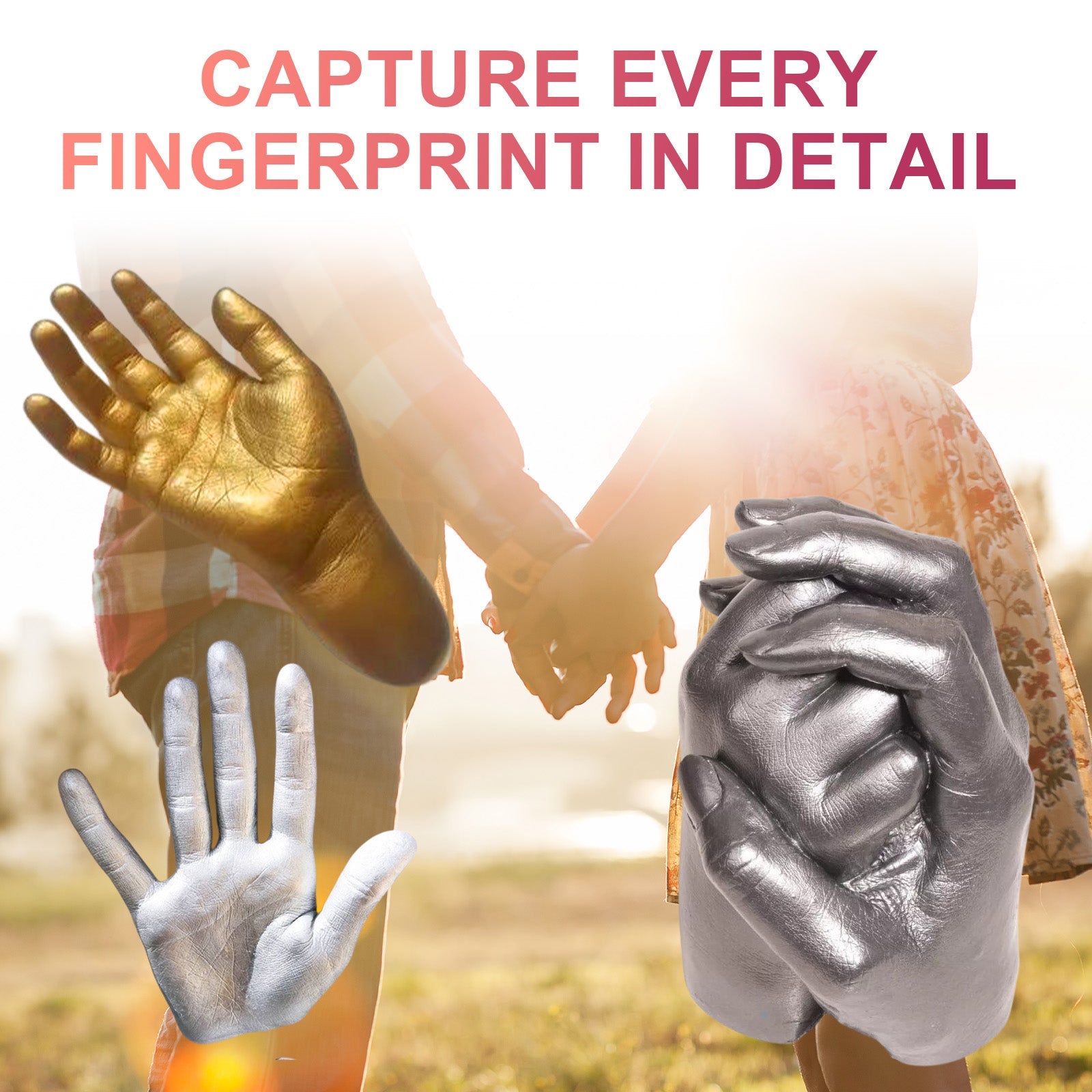 Couple Hand Model Clone Powder, Valentine's Day Diy Gift 3d Hand Model Crafts Creative Home Decoration