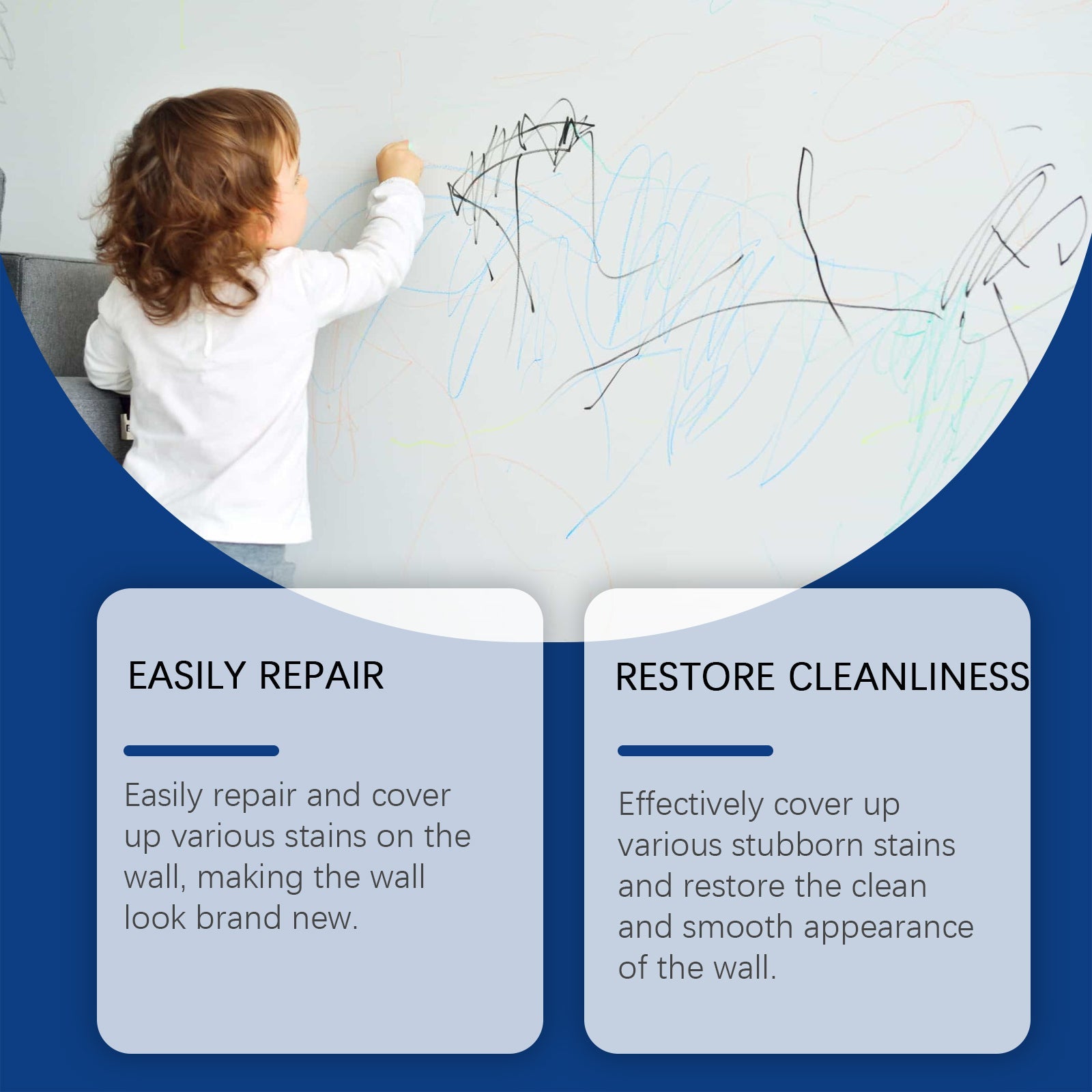 Wall Direct Paint, Repair Home Interior Renovation Direct Paint Cover Moisture-Proof Peeling Mold Spray