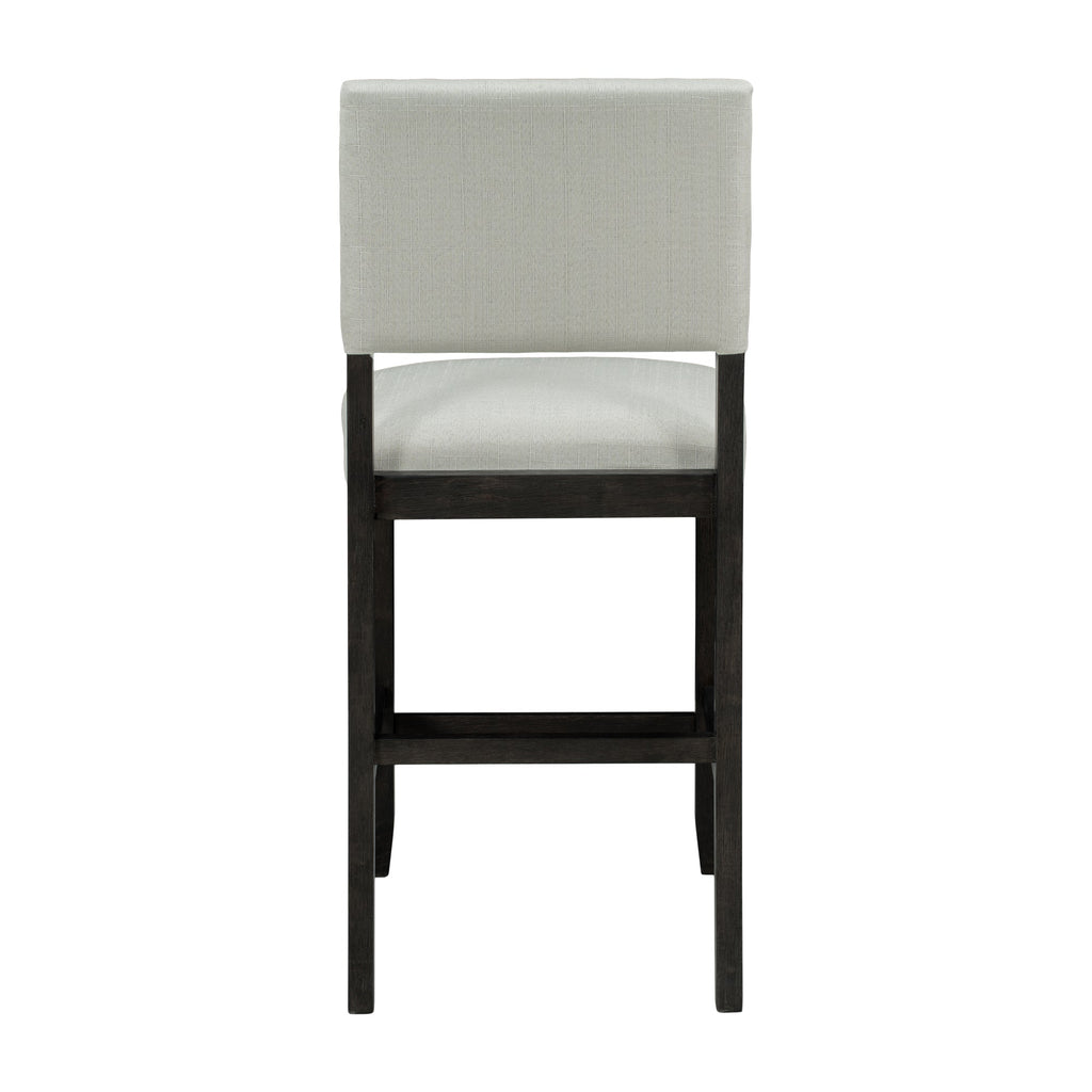 TREXM 5-Piece Counter Height Dining Set, Classic Elegant Table and 4 Chairs in Espresso and Beige