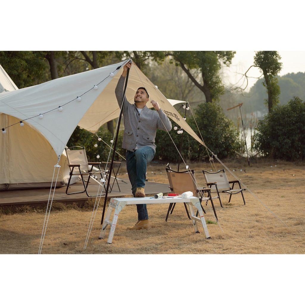 Work Platform Aluminum Portable Bench Folding Ladder ANSI Capacity 225 LBS 40"