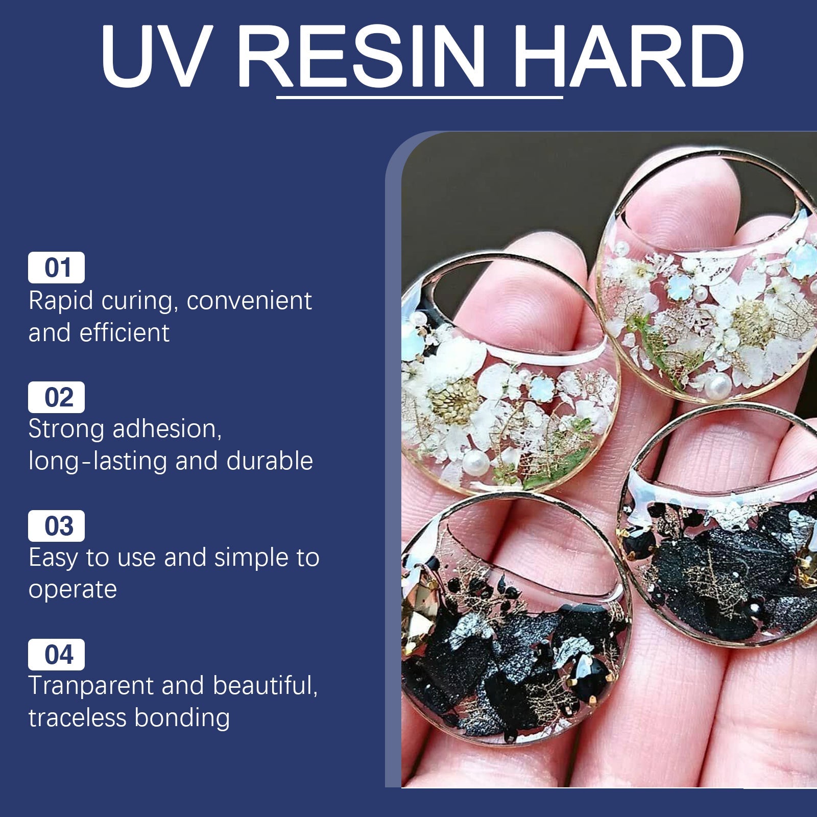 Resin Glue, Handmade Creative Resin Drops High Transparent Quick Drying Glue Odorless Crystal Drops