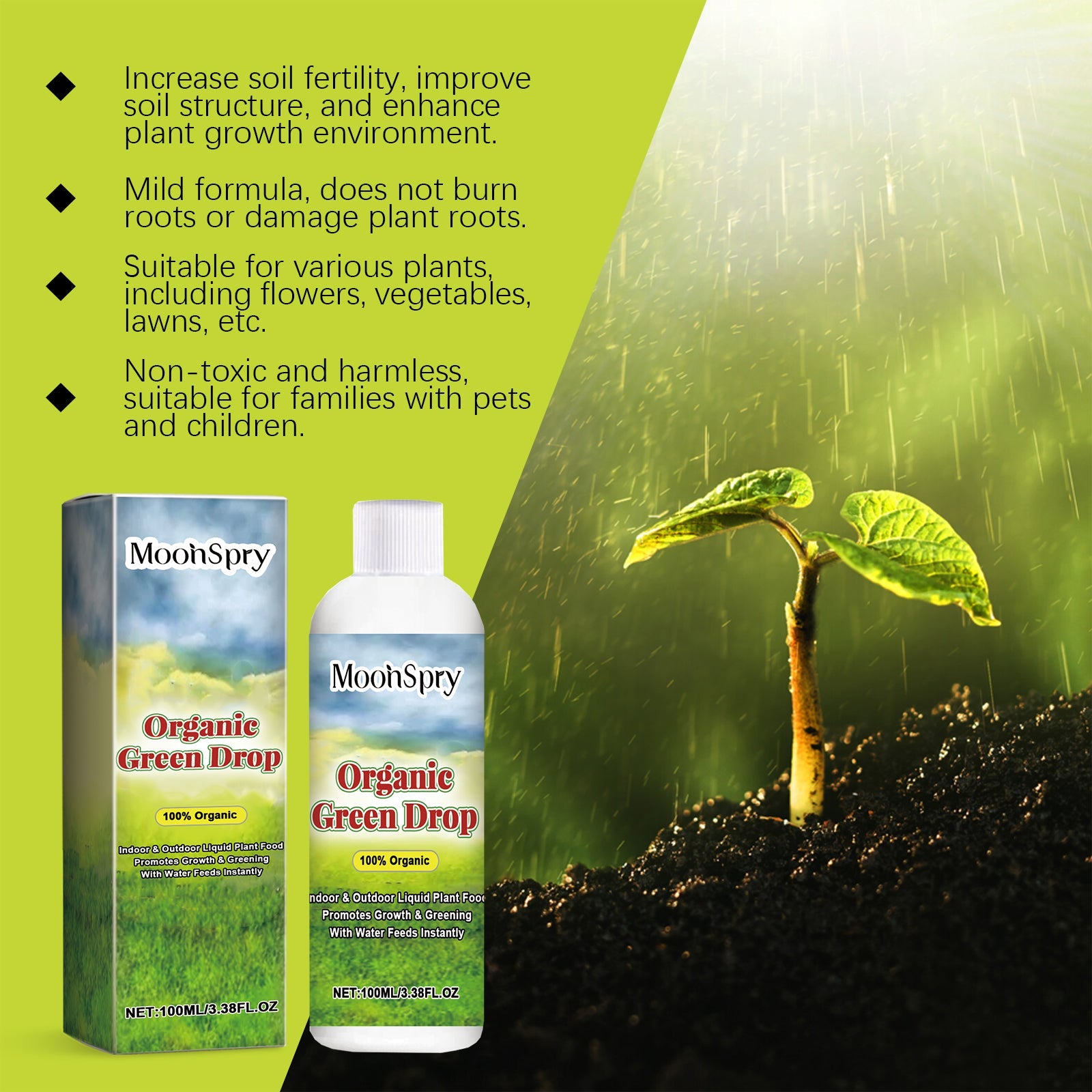 Plant growth Solution potted green leaf lawn flower plant hair root supplement fertilizer nutrient solution