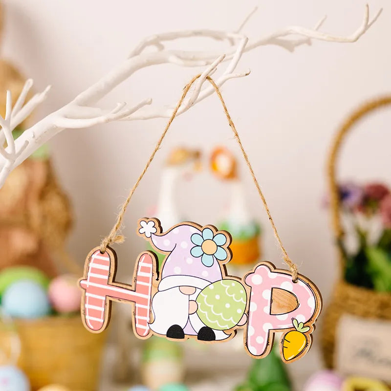 Easter Decoration Supplies Easter Letter Pendant Colorful Rabbit Pendant Colorful Letter Pendant