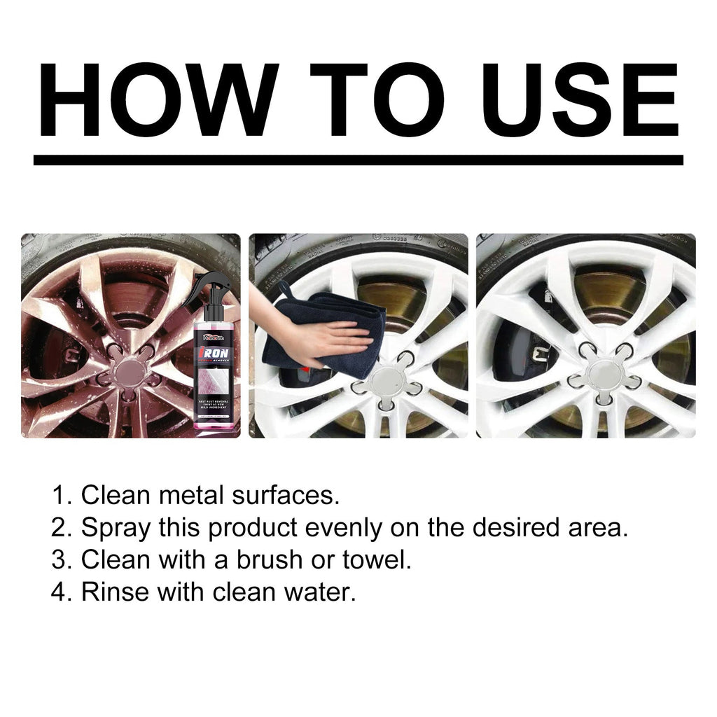 Wheel Paint Removal Iron Spray, Automobile Metal Rust Refurbishment Anti-Rust Care And Maintenance Cleaner