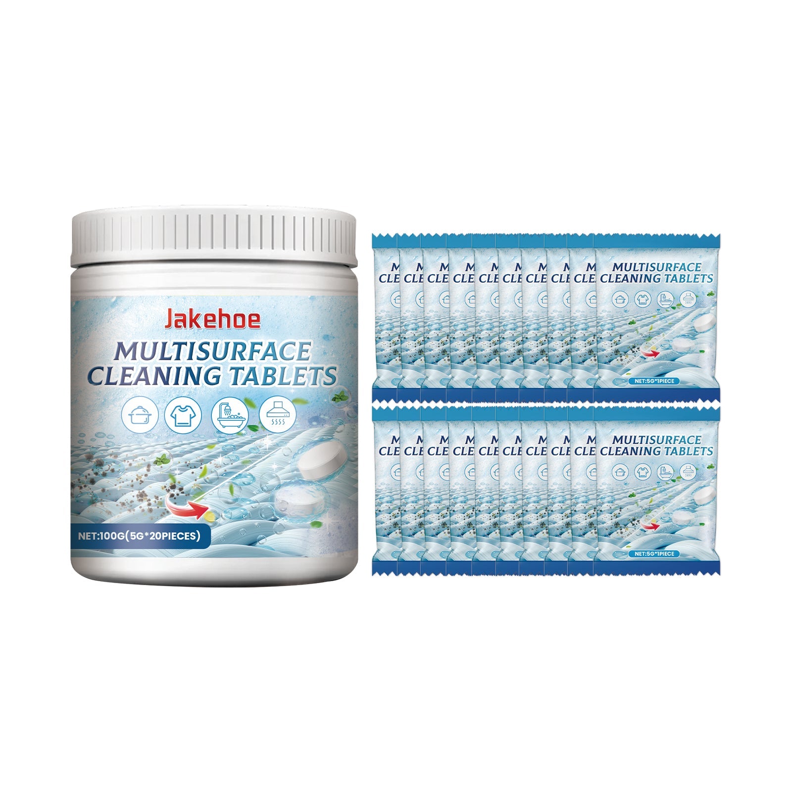 Multi-Surface Cleaning Effervescent Tablets, Cooktop Tile Bathroom Kitchen Mildew Stains Clean And Clean