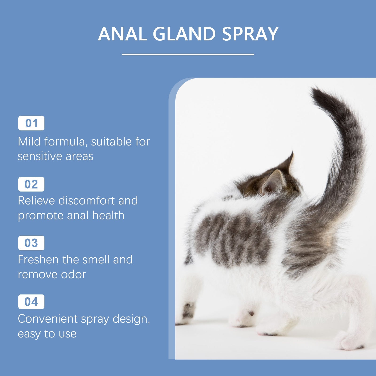 Cat Anal Gland Odor Removal Spray, Fresh Odor Removal After Cleaning Spray For Cats