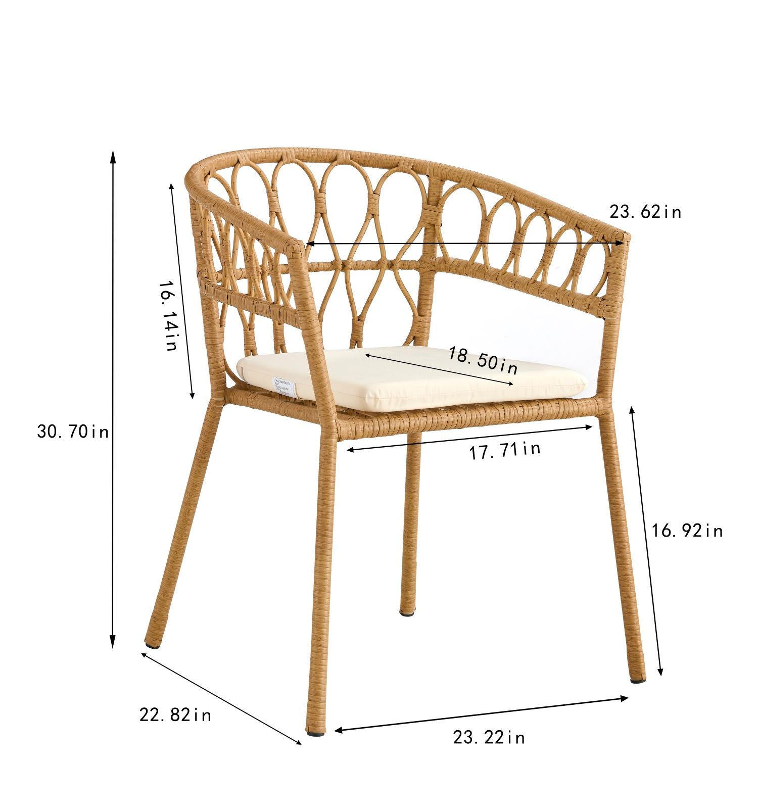Outdoor dining set of 5 simple bamboo dinning table  PE ratten round table 110CM plastic wood top