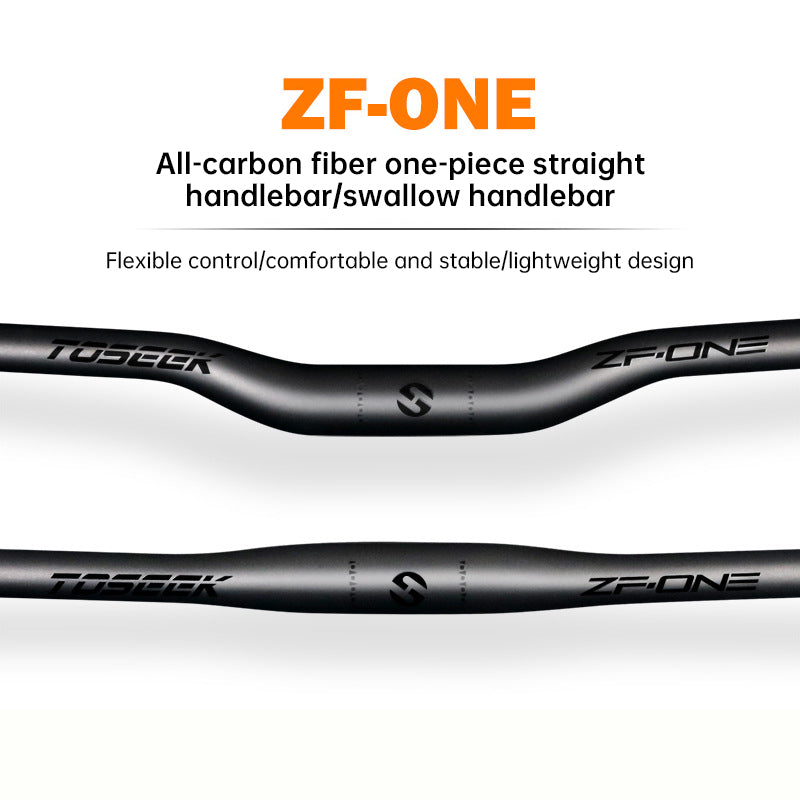 TOSEEK Carbon Fiber MTB Handlebar, 31.8mm, One-piece, Swallow-shaped - Ideal for Mountain Bikes