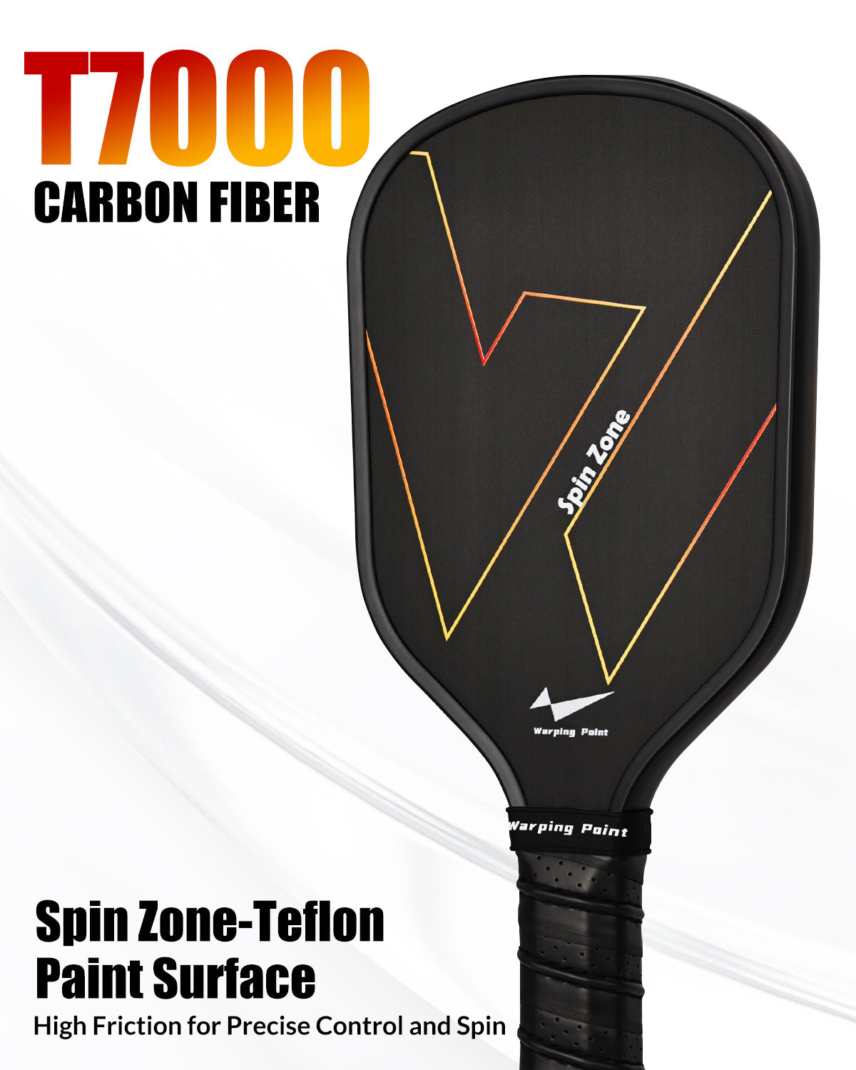 Pickleball Training Paddle 16mm - Carbon Fiber Surface & Cushioned Grip for Spin & Control