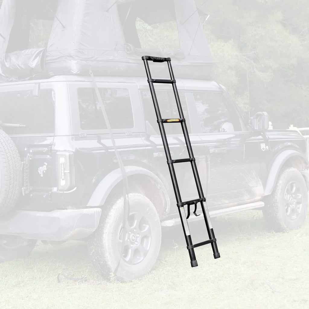 Portable Folding Aluminium Telescopic Ladder Non-Slip Extension Telescoping Ladder with Hooks Roof top tent and roof rack use