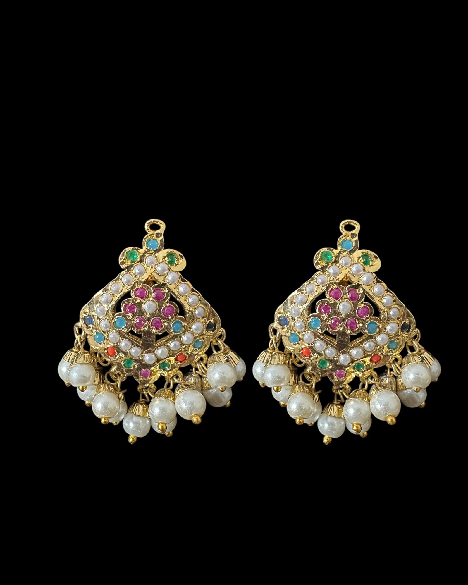 PS545 Ayeza jadau navratan pendant set ( SHIPS IN 3  WEEKS )
