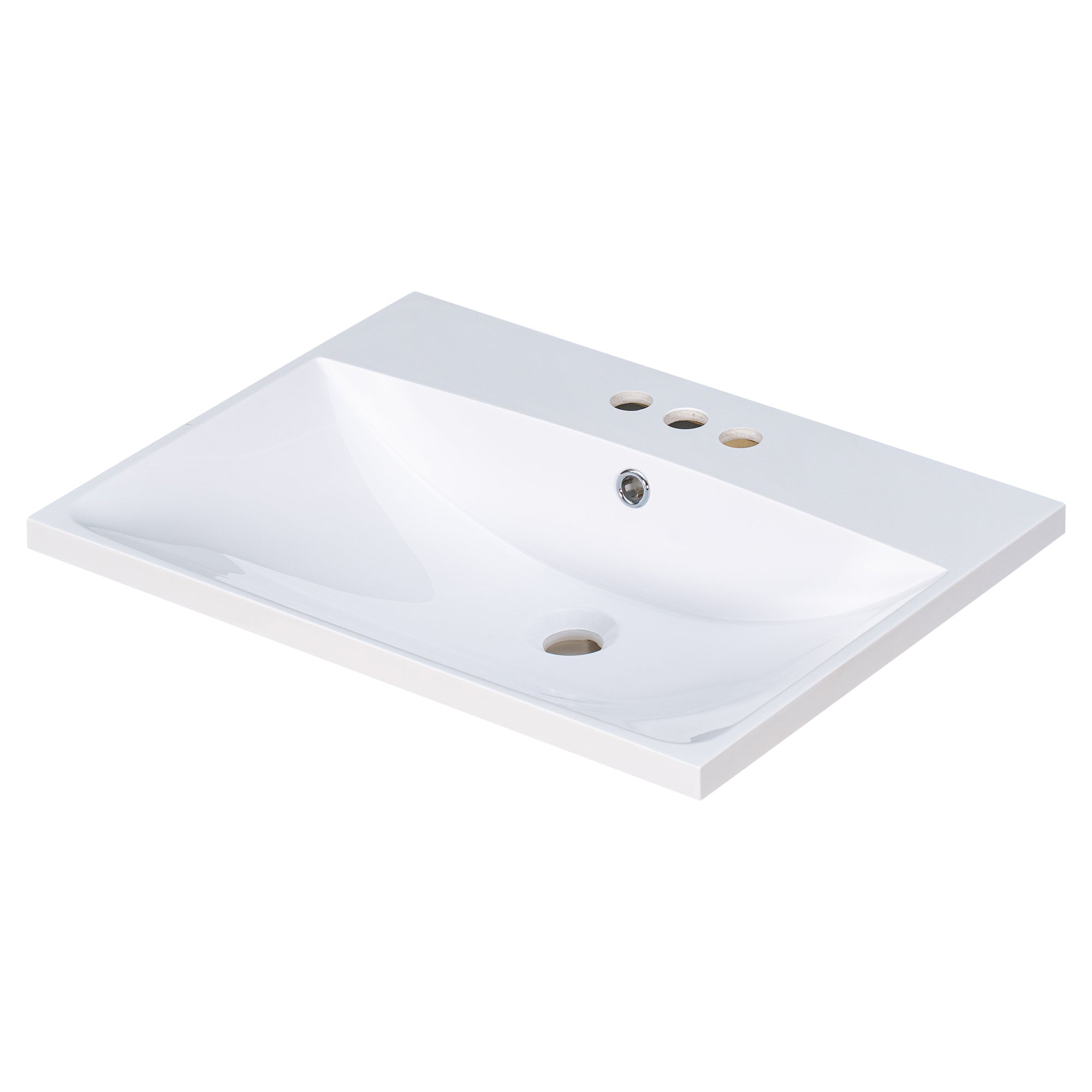 24" Bathroom Vanity Top Only White Basin 3-Faucet Holes  4" Faucet Available Ceramic
