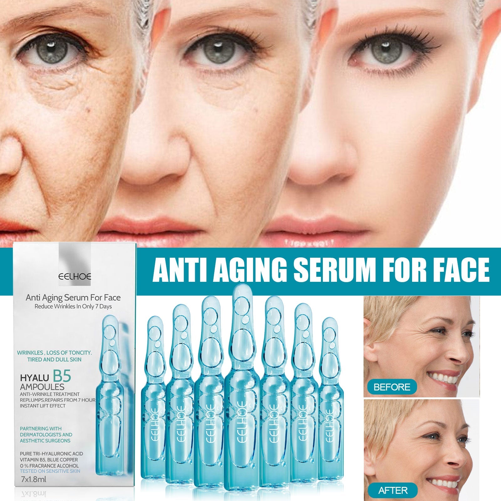 Anti-Wrinkle Ampere Essence, Skin Care Firming Anti-aging Lightening lines Essence