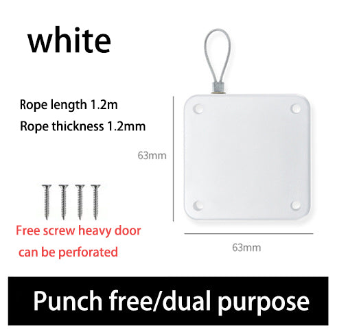 Punch Free Door Closer Household Simple Buffered Door Closer Pull Rope Closed Sliding Door Mute Automatic Door Closer