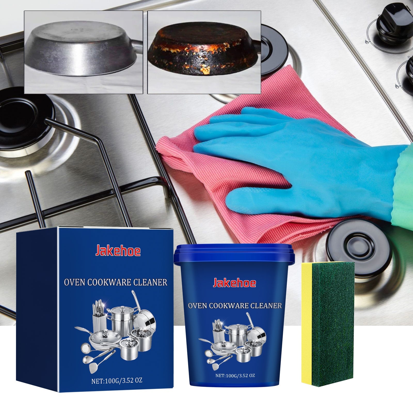 Oven Cookware Cleaner, Kitchen Stove Hood Wall Oil Cleaning To Remove The Bottom Of The Pan Black Dirt Cleaner
