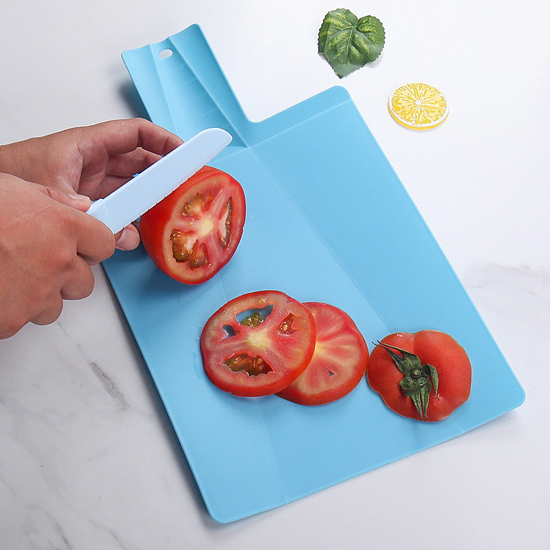 Portable PP folding vegetable board kitchen double-sided plastic cutting board multi-purpose vegetable cutting board drainage board