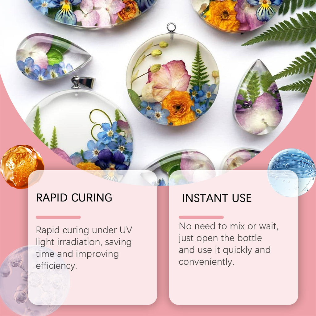 Resin Glue, High Transparent Resin Drop Glue Diy Hand-Made Shadowless Glue Quick Dry Drop Glue