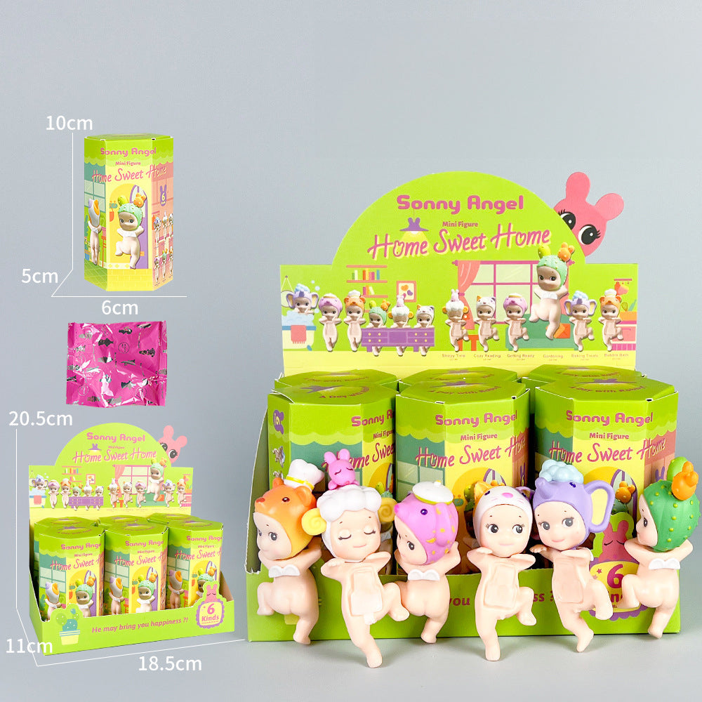 Party Angel Cheek Blind Box Car Ornament Mobile phone Decoration Handmade Anime Doll Finished End Box