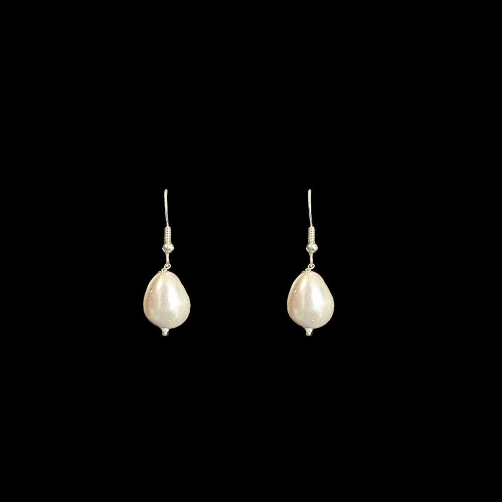 Silver plated cz necklace  earrings in pearls  ( READY TO SHIP )