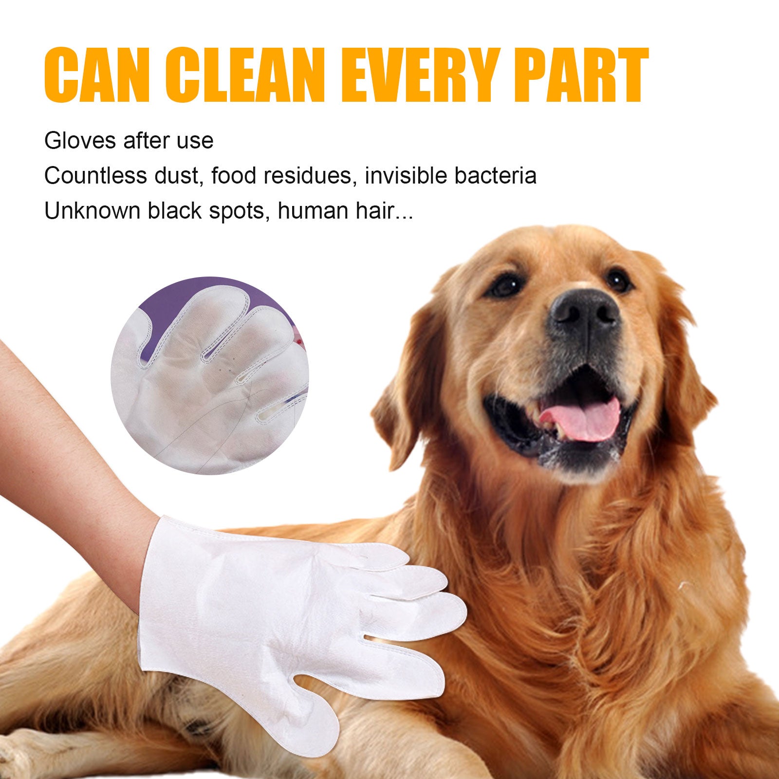 Pet Herbal Gloves, Cleaning Wipes No-Bath No-Wash Non-Woven Gloves For Feline Handling