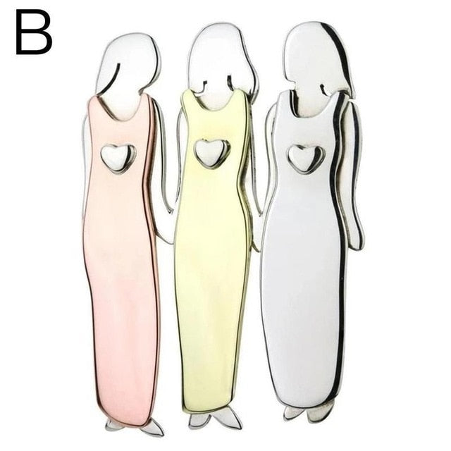2/3/4/5/6 Sisters Pin Best Friends Pin Sisterhood Brooch Tricolor Brooch Handmand Christmas New Year Gift Durable Metal Brooches