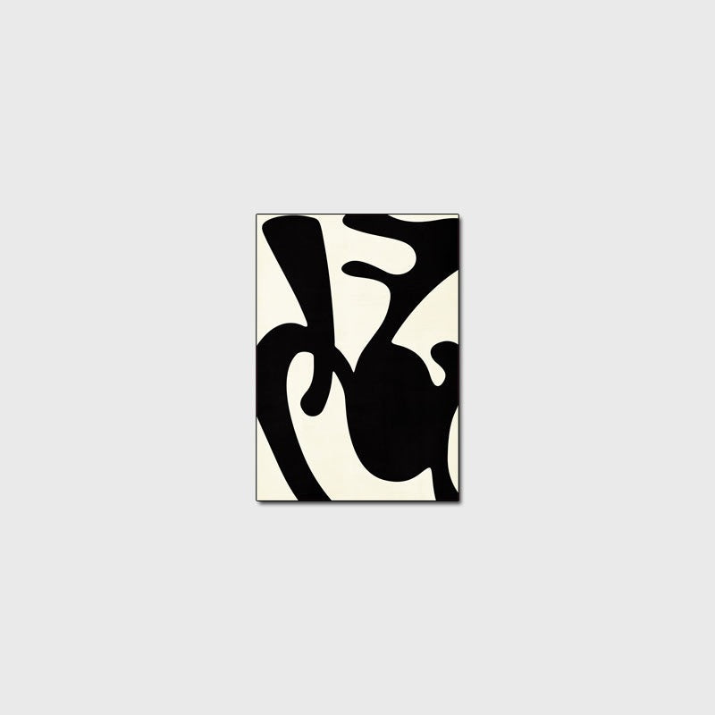 Simple modern versatile geometric monochrome black and white imitation cashmere living room floor mat
