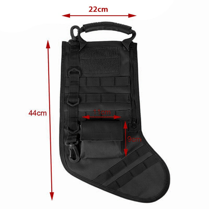 Tactical Christmas Stockings Military Storage Bag Christmas Stockings Hanging Decorations Outdoor Sports Multi-Functional Portable Bag