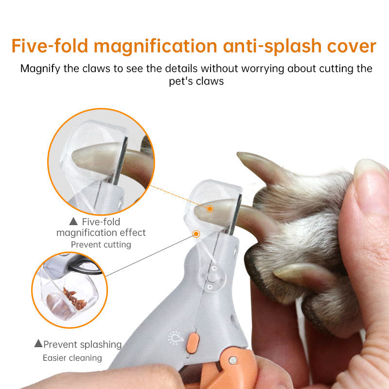 Professional LED - lit pet nail clippers for cats and dogs. Toe - claw cutting tool, pet supplies.