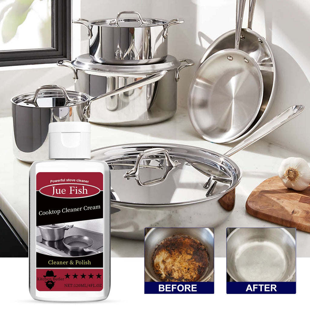 Cooktop Cleaner Cream, Wash The Kitchen Stove Basin To Remove Oil Stains And Dirt To Remove Black Dirt At The Bottom Of The Pot