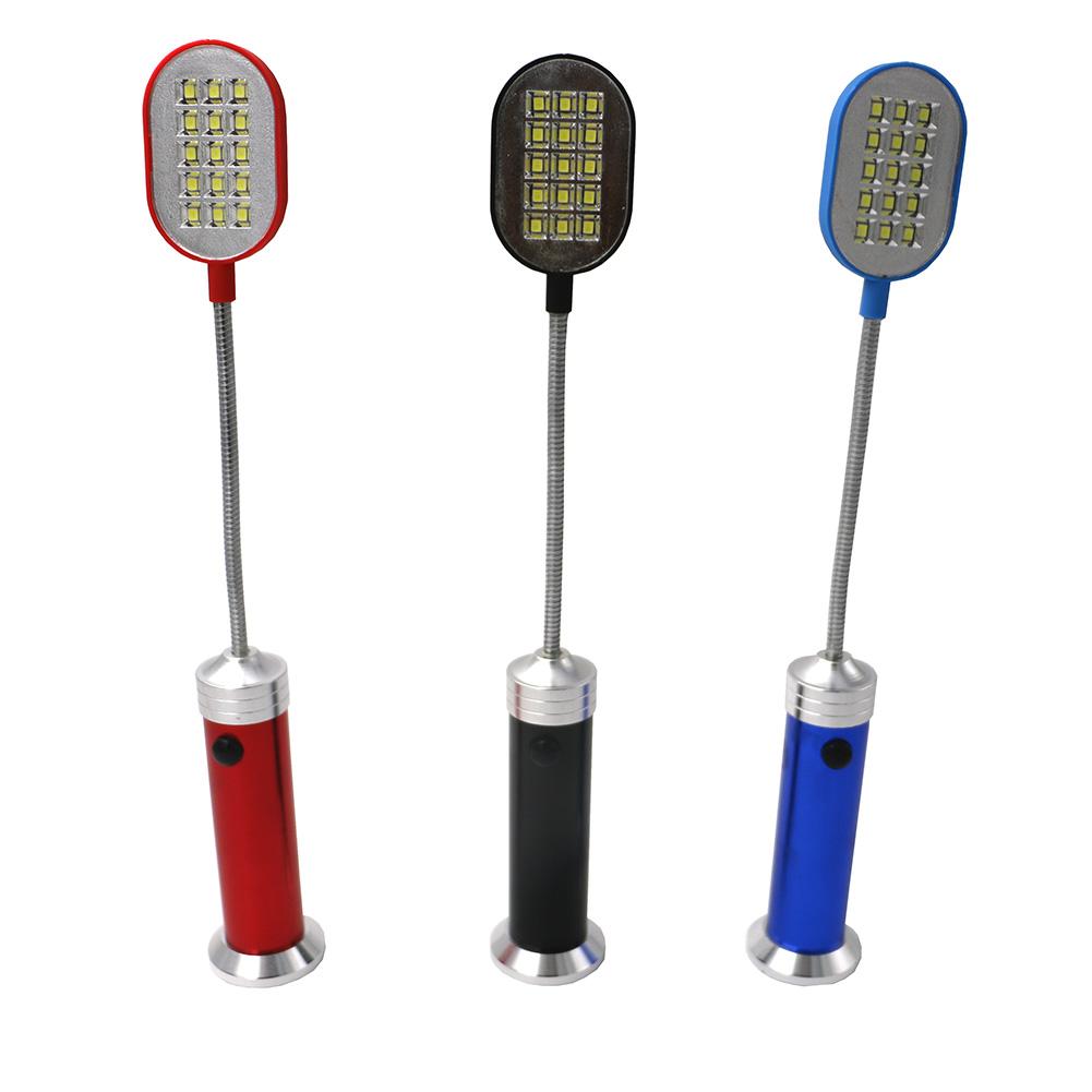 LED Flashlight Flexible 1 Mode Aluminum Desk Light Lamp 15 LED  With Magnet Torch Perfect Companion Light