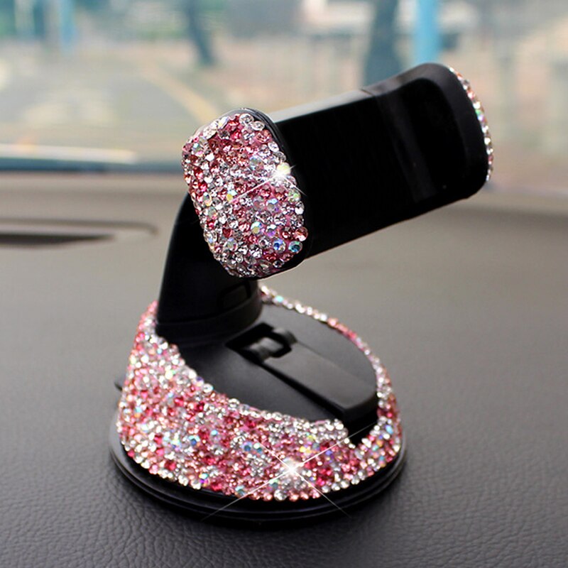 3 in 1 360 Degree Car Phone Holder for Car Dashboard Auto Windows and Air Vent with DIY Crystal Diamond Type for BMW for Toyota