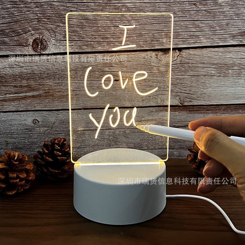 Take Down Notes And Light Up Your Space Transparent Luminous Acrylic Noteboard