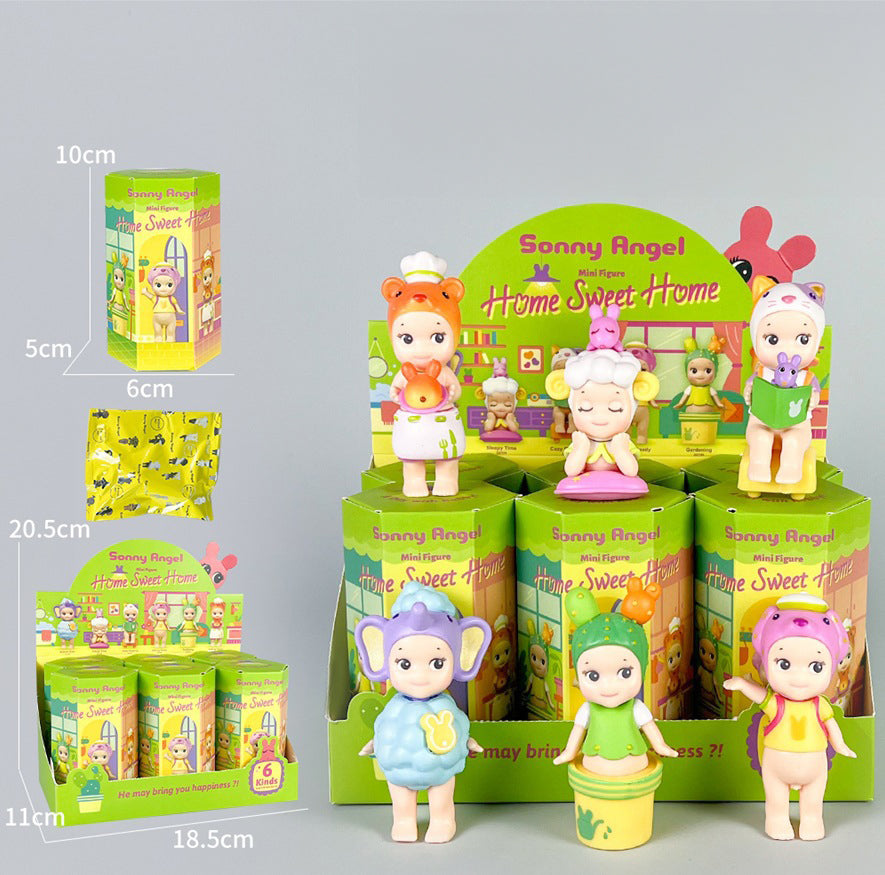 Party Angel Cheek Blind Box Car Ornament Mobile phone Decoration Handmade Anime Doll Finished End Box