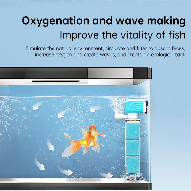 Multifunctional Aquarium Sponge Filter: Water Purifier, Pump, Wave Maker, with Suction Cup & Air Pump