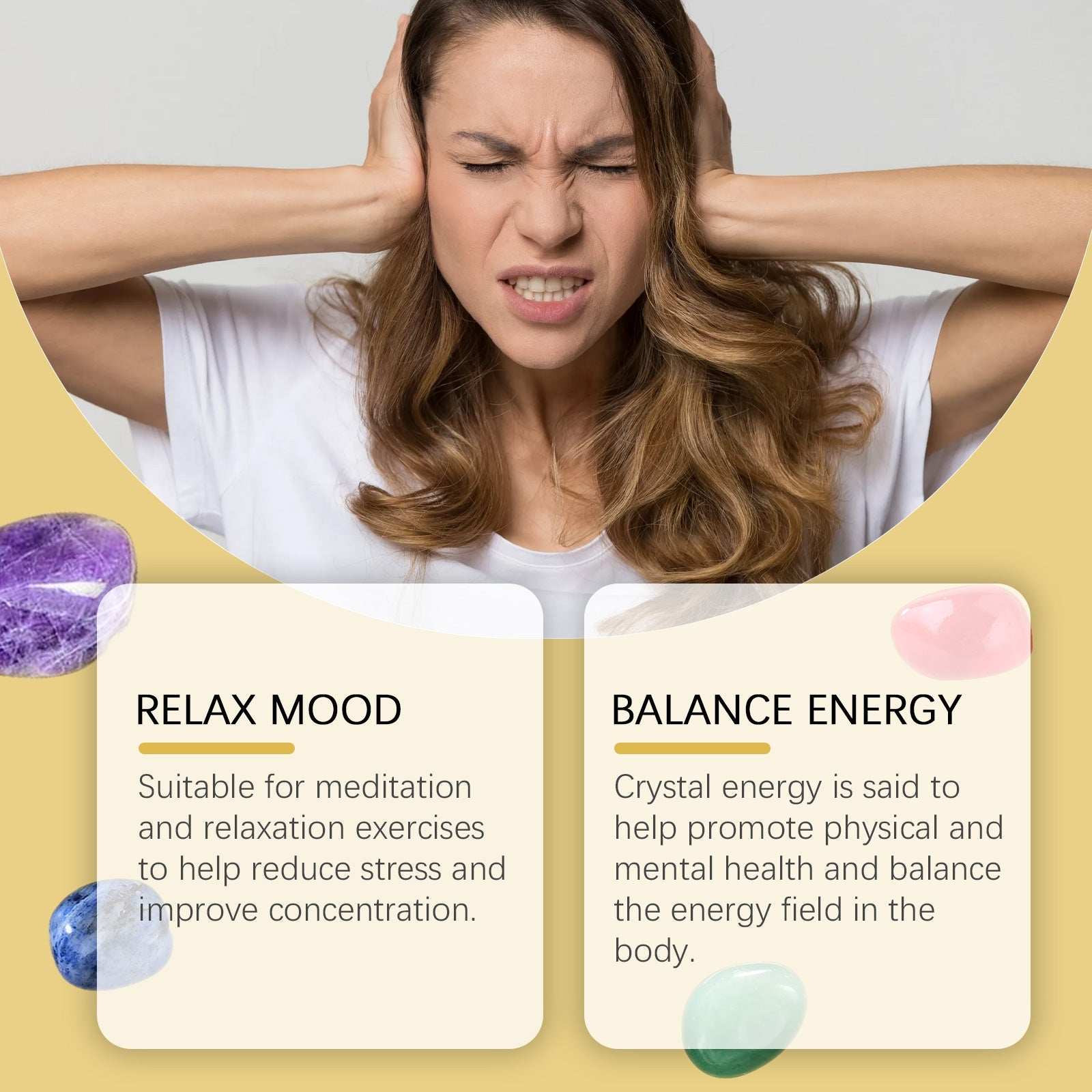 Rolling Stone Crystal Set, Home Living Room Bedroom Interior Decoration Crystal Decoration Crystal Set