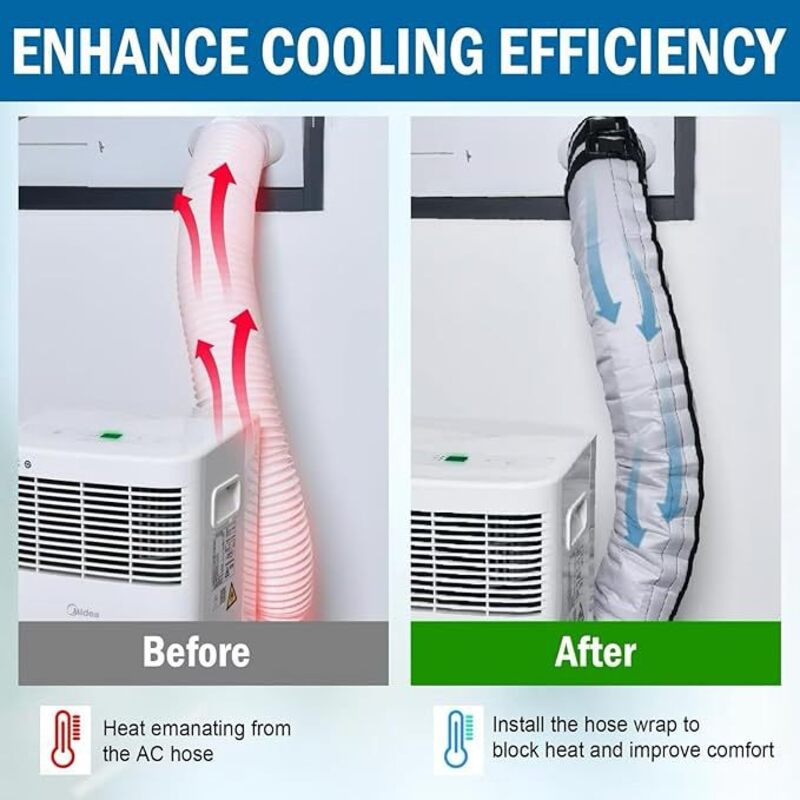 CA Insulated Hose Cover, Reusable Wrap, Duct Vent Cover, AC Pipe Protectors, Home Tool