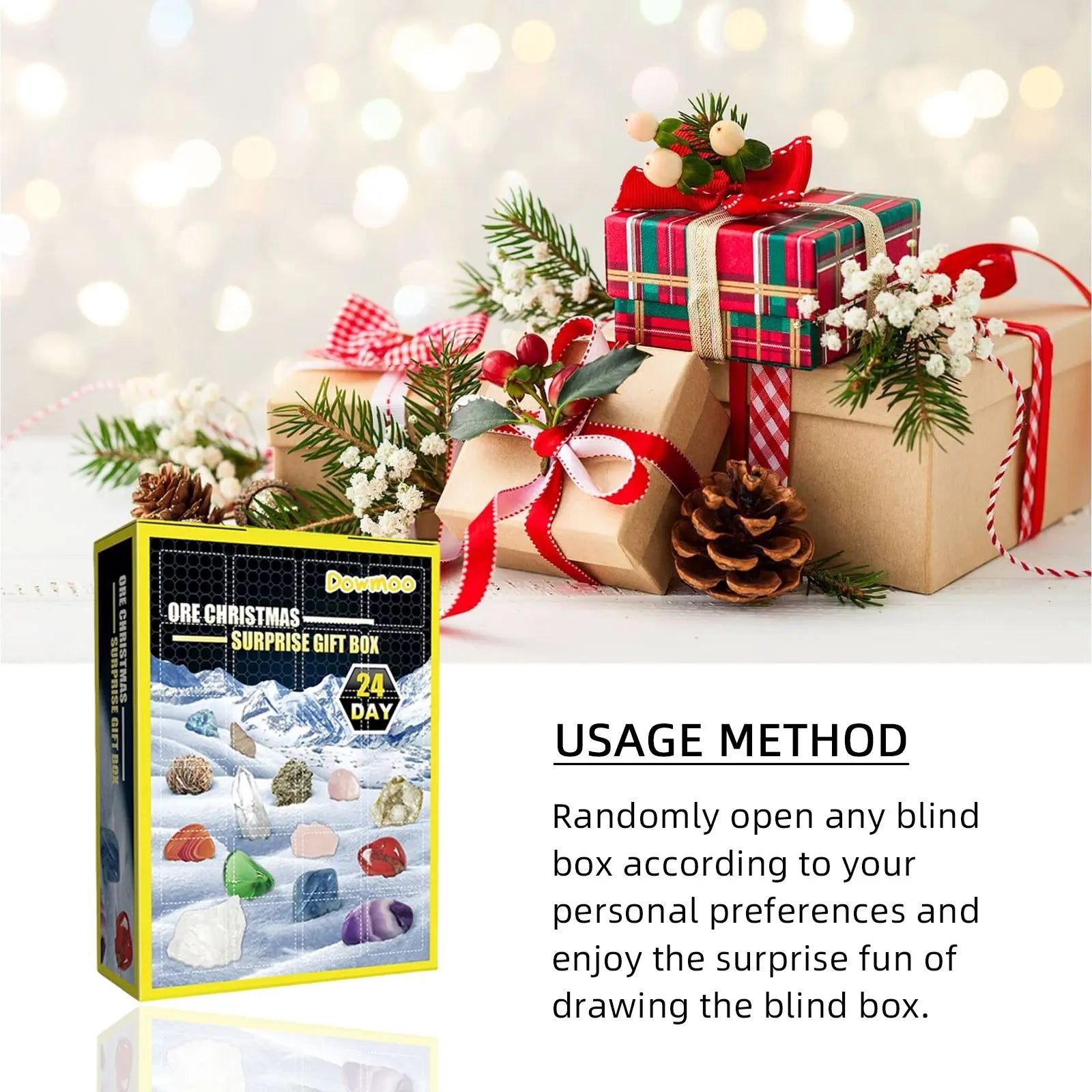 24 Grille Ore Blind Box Christmas 24 Days Multi-Colored Ore Toy Gift Box