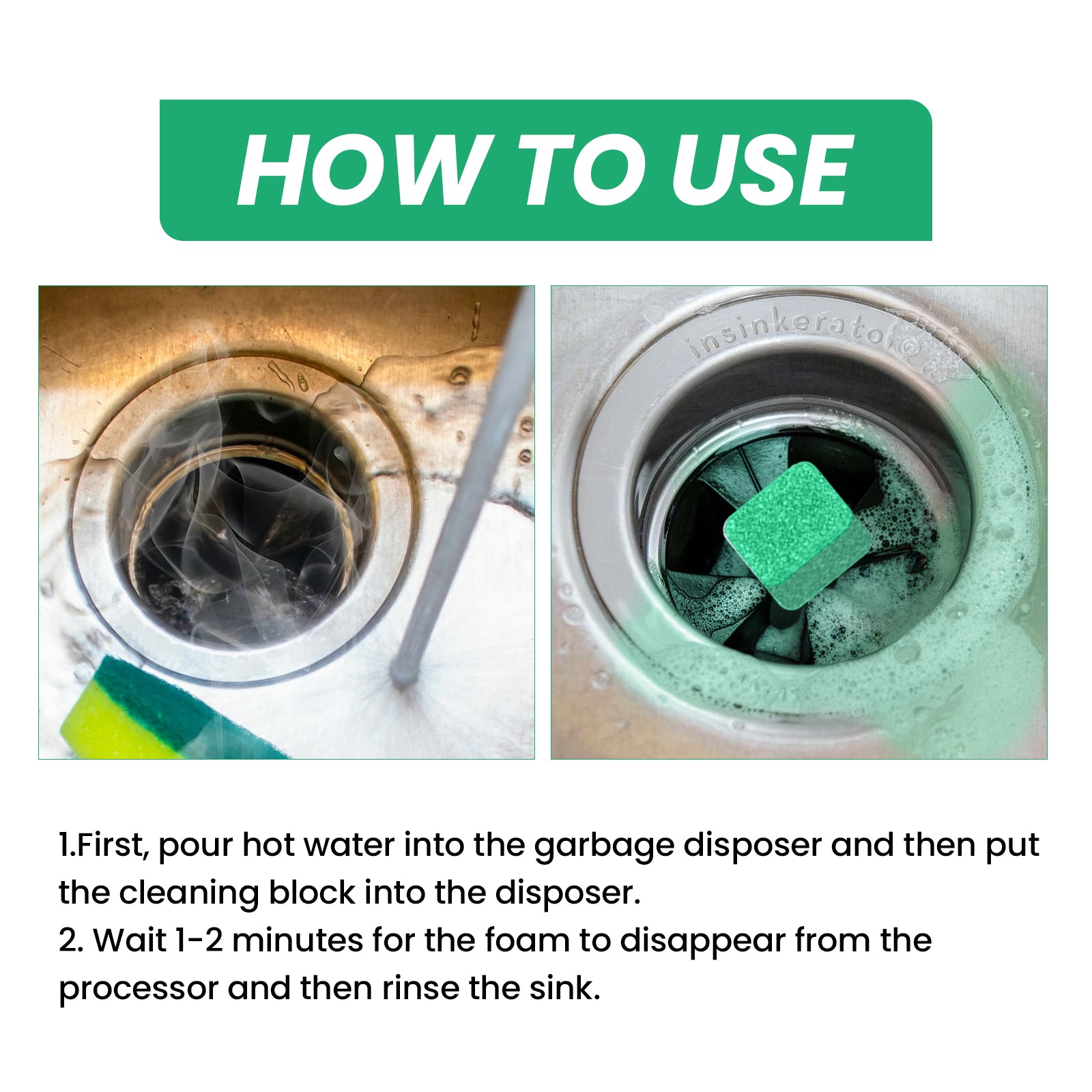 Garbage Disposal Cleaning Block, Kitchen Food Waste Disposal Agent Pipeline Cleaning Block