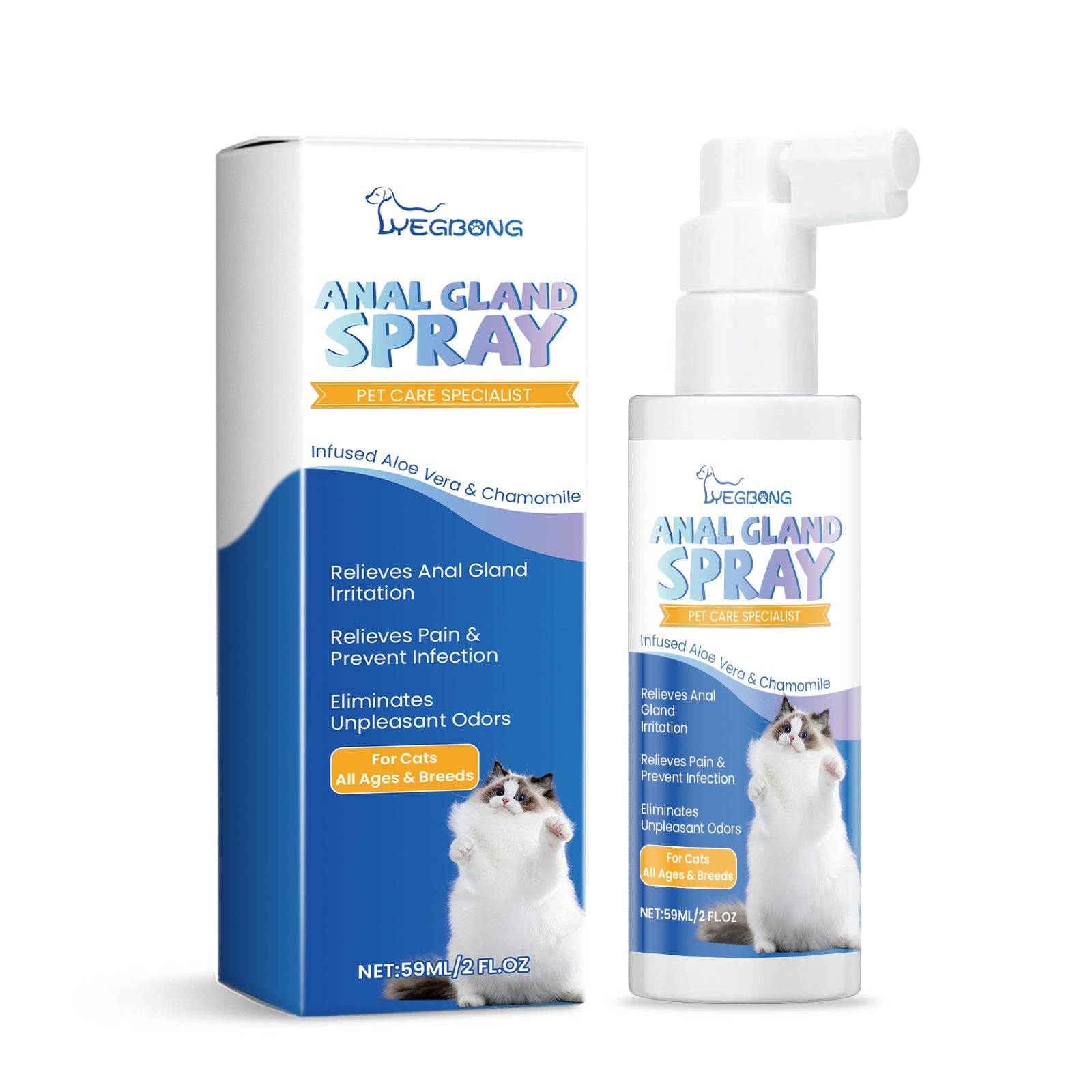Cat Anal Gland Odor Removal Spray, Fresh Odor Removal After Cleaning Spray For Cats
