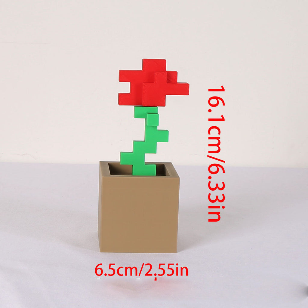 Miniature floral building blocks are suitable for home decoration