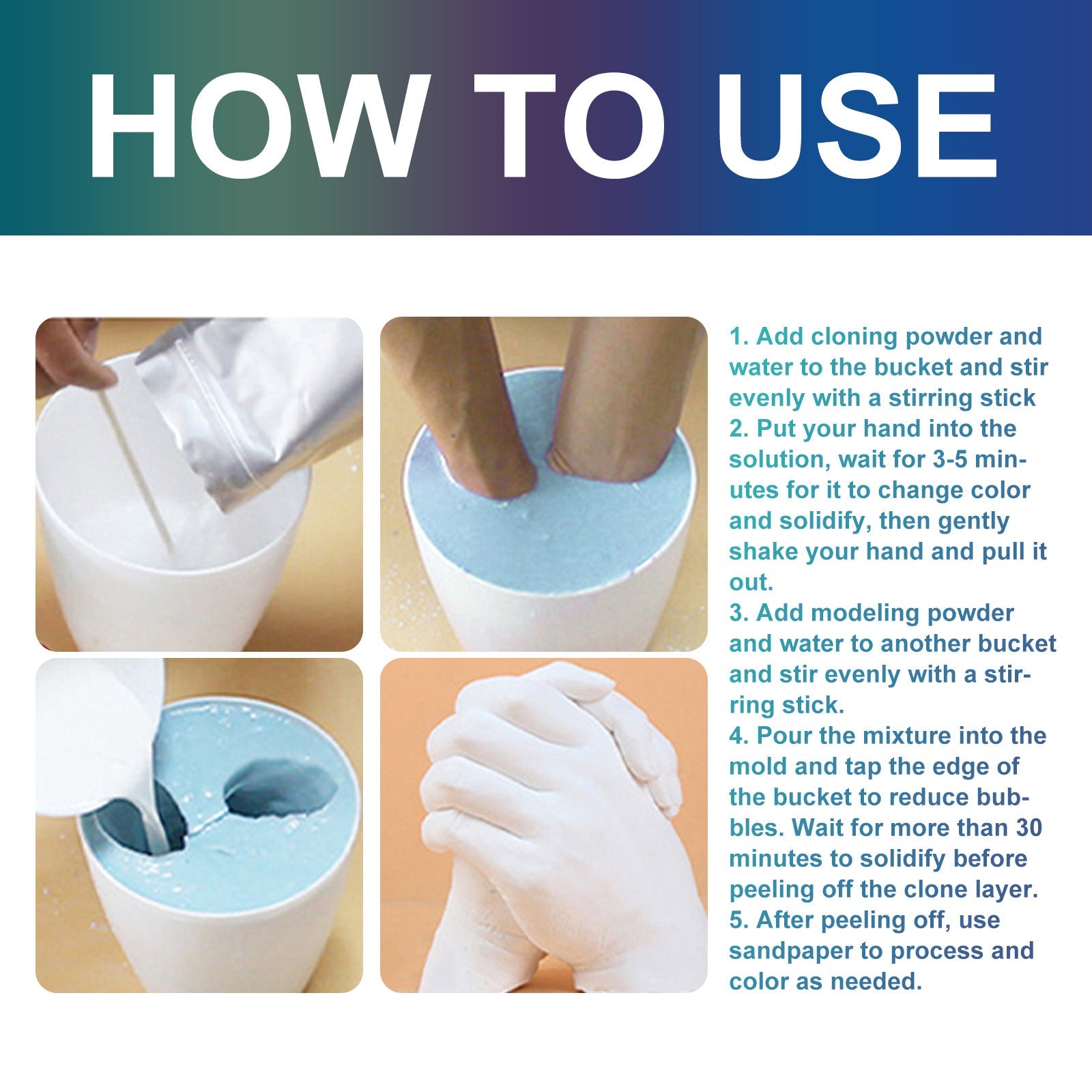 DOWMOO Diy For Love Keepsake Hands Casting Kit, Homemade Holiday Gift Hand-Seal Clay Plaster Commemorative Crafts