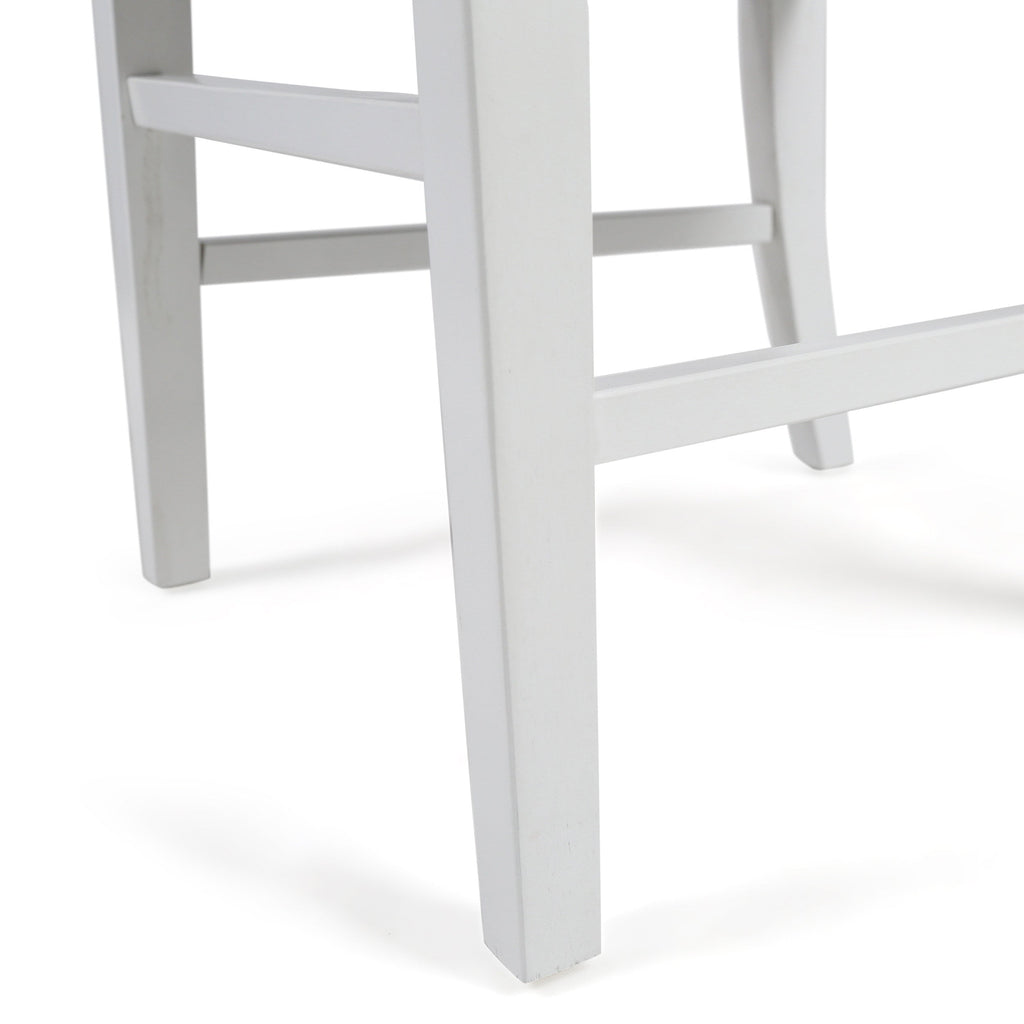 Roshan Farmhouse Acacia Wood Dining Chairs, White / Walnut (Set of 2)