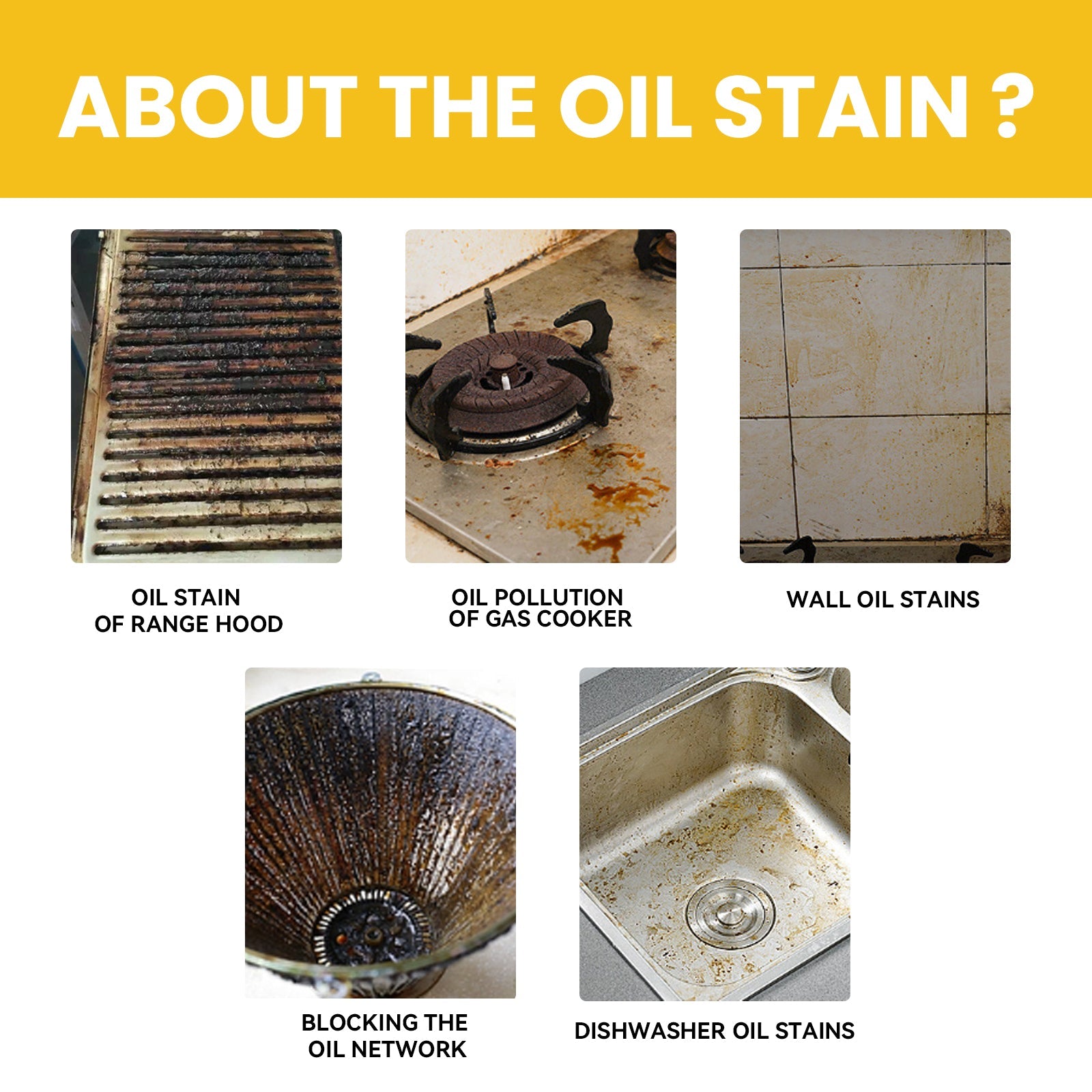 Oil Cleaning Agent, Kitchen Heavy Oil Cleaning Range Hood Oil Household Cleaning Decontamination Clean