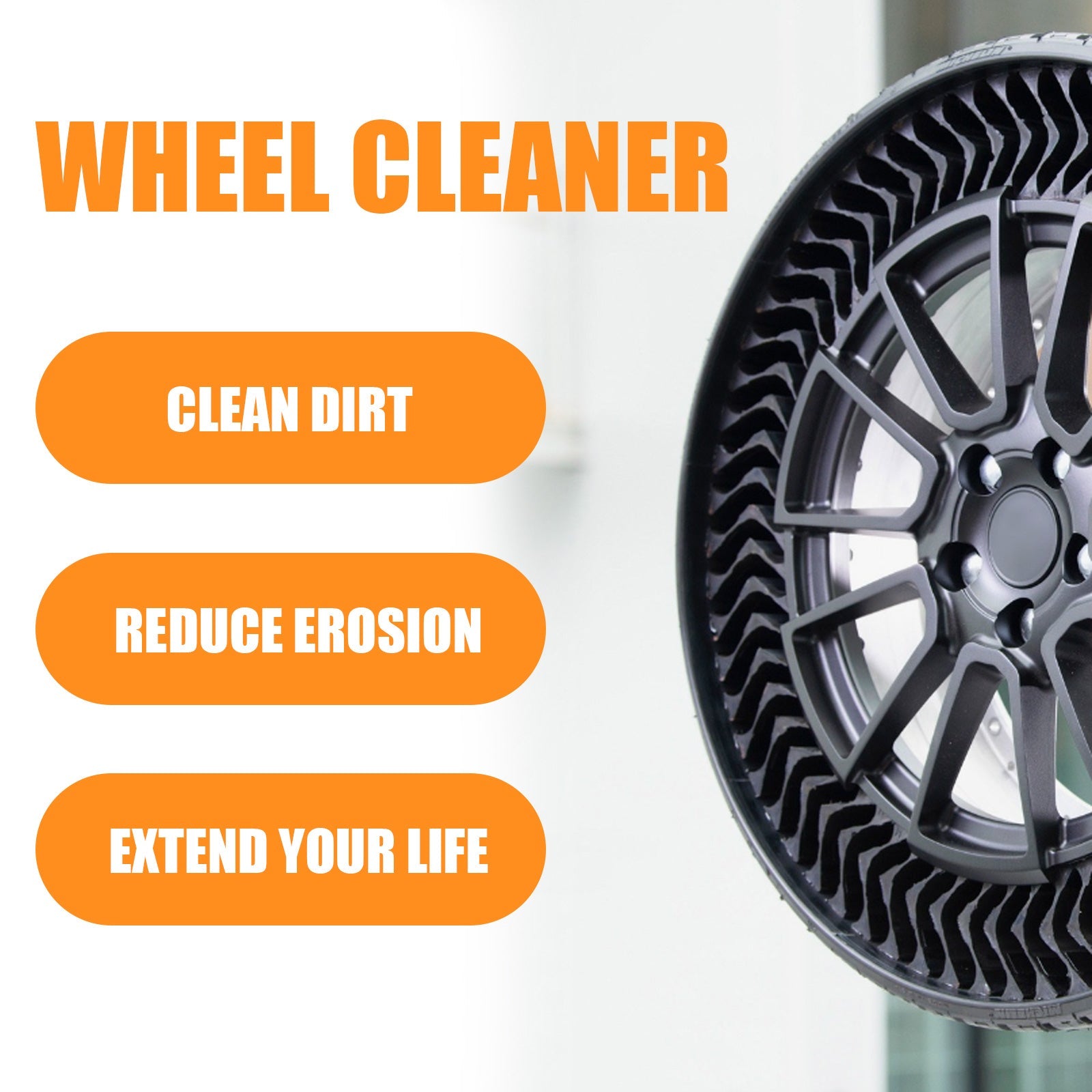 Wheel Cleaner, Clean Wheel Tires Stubborn Dirt Polishing Retreading Wheel Cleaner